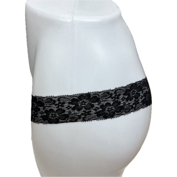 Honeydew Intimates M/L Pink-Black Heart Lace Waist Bow Thong Panties-Set of 2 - Picture 9 of 10